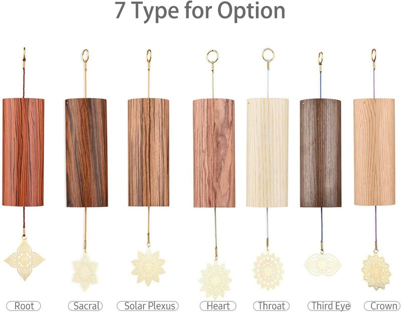 Mowind Chakra Chimes Natural Bamboo Wind Chimes Meditation Chord Windchime Wind Bell for Home Decoration Zen Mindfulness Third Eye Chakra - Image 5